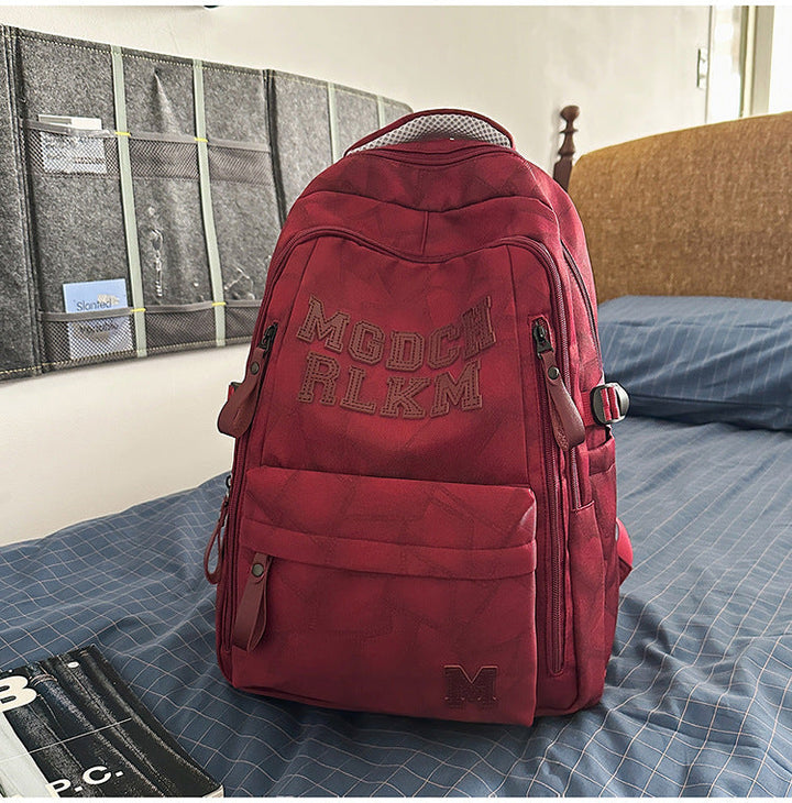 Casual Multi-Compartment Leather School Backpack