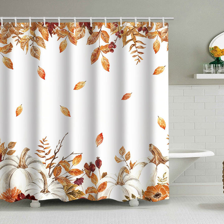 Artistic Pumpkin Print Shower Curtain Kalsten