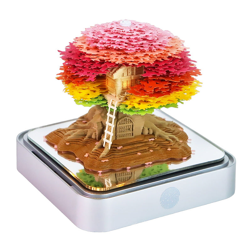 Handcrafted Layered Diorama Led Lightbox With Pop-Up Maple Tree Scene