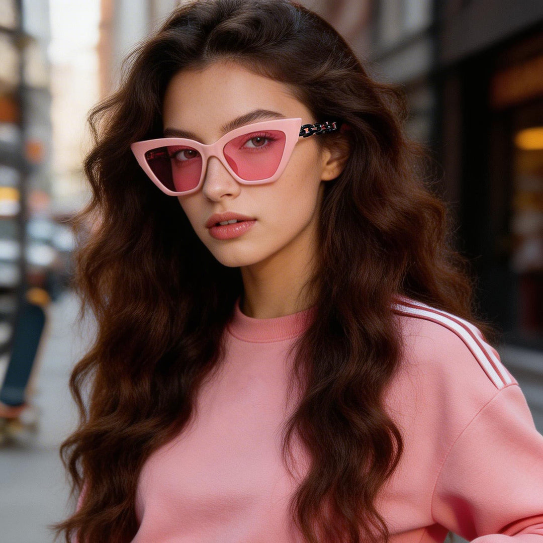 Women's Cat-Eye Sunglasses with Luxurious Chain Frame Kalsten