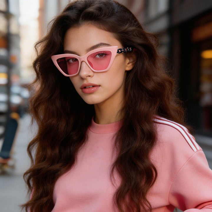 Women's Cat-Eye Sunglasses with Luxurious Chain Frame Kalsten