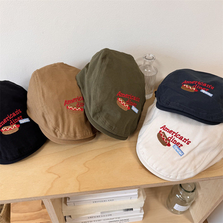 Men's Embroidered Casual Newsboy Cap Kalsten