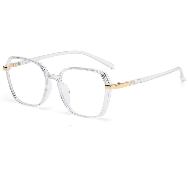 Ladies fashionable square reading glasses with golden accents Kalsten