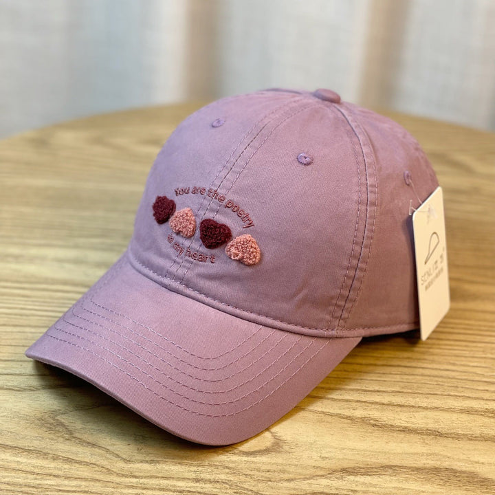 Women's Embroidered Heart Motif Baseball Cap Kalsten
