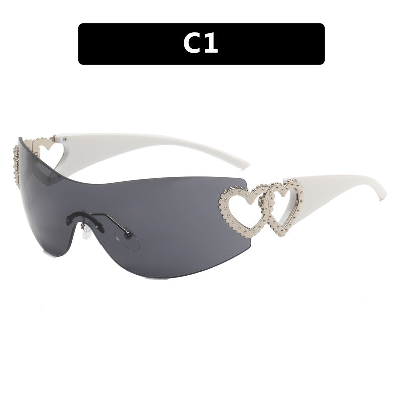 Ladies Fashion Sunglasses with Heart Applications Kalsten