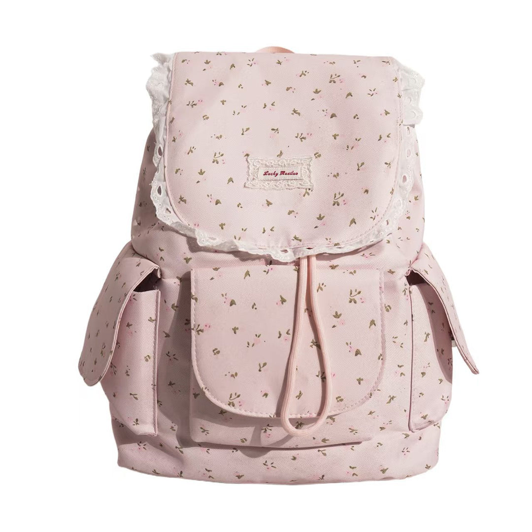 Floral Print Ruffled Backpack Kalsten