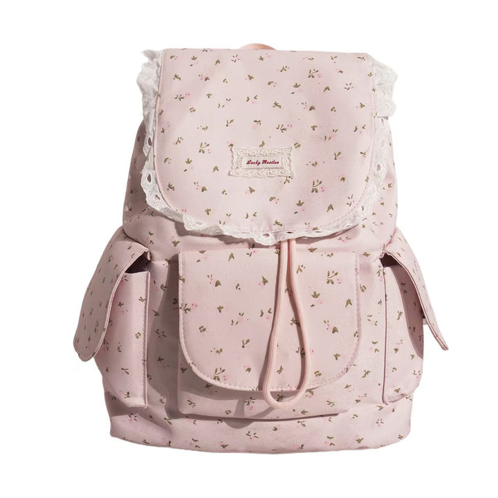 Floral Print Ruffled Backpack Kalsten