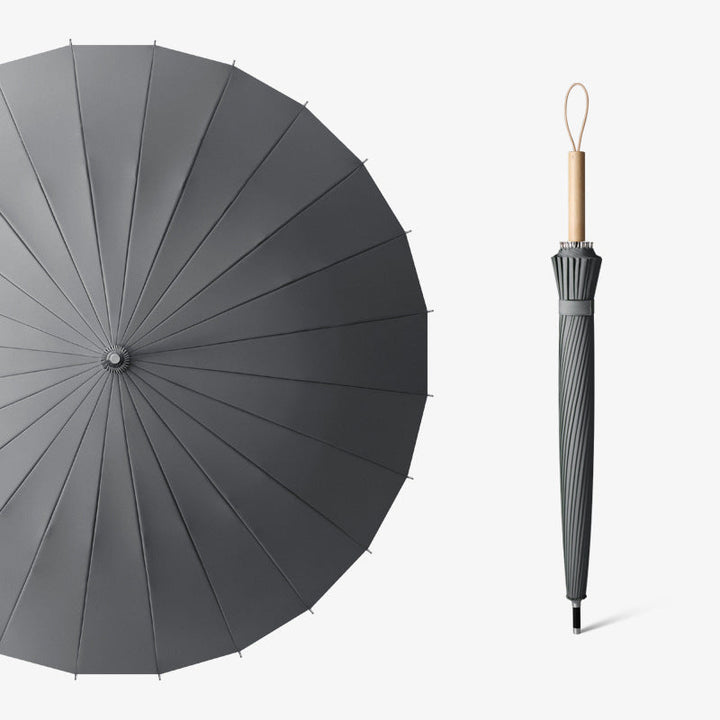 Ladies elegant folding umbrella with ergonomic wooden handle Kalsten