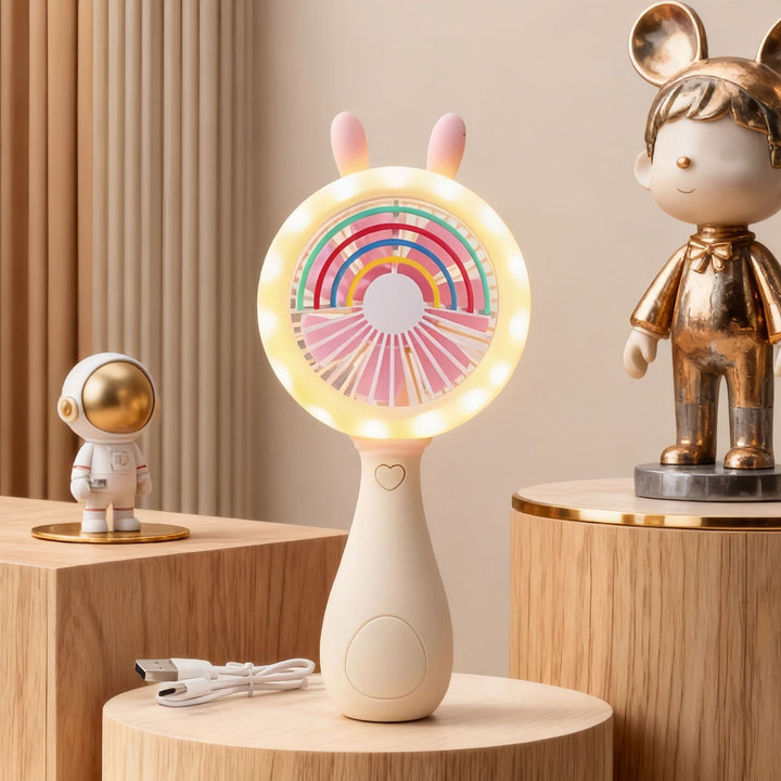 Ladies portable handheld fan with LED lighting and flexible design Kalsten