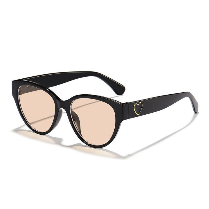 Ladies Cat-Eye Sunglasses with Heart-Shaped Detail and UV Protection Kalsten