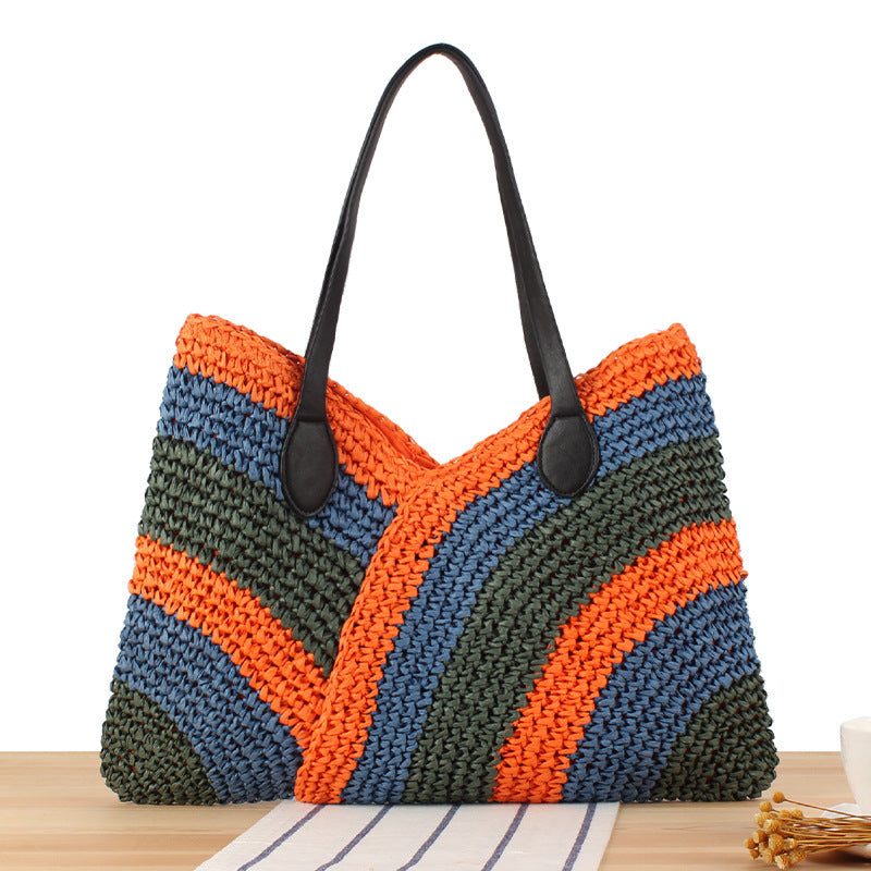 Fashionable Braided Tote Bag with Unique Wave Pattern Kalsten