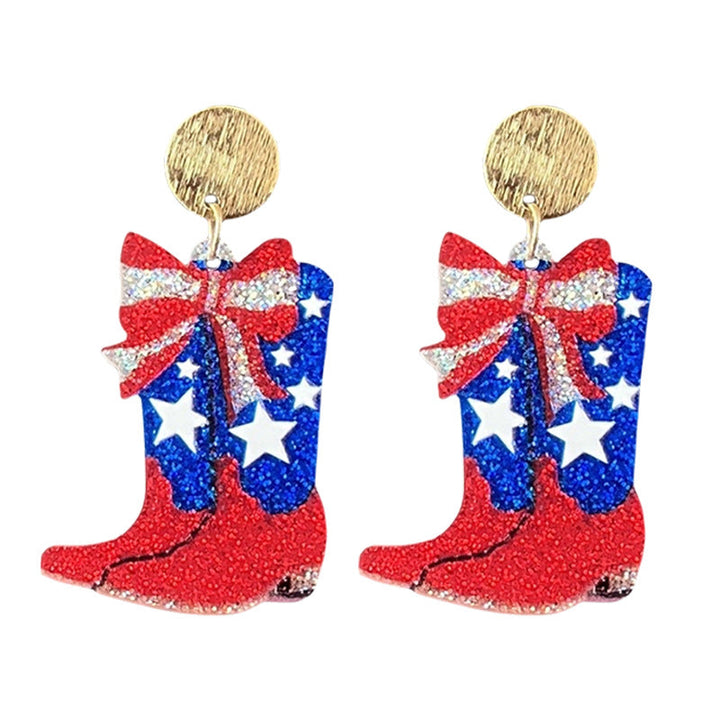 Women's shimmering statement earrings with star and fireworks design made of acrylic Kalsten