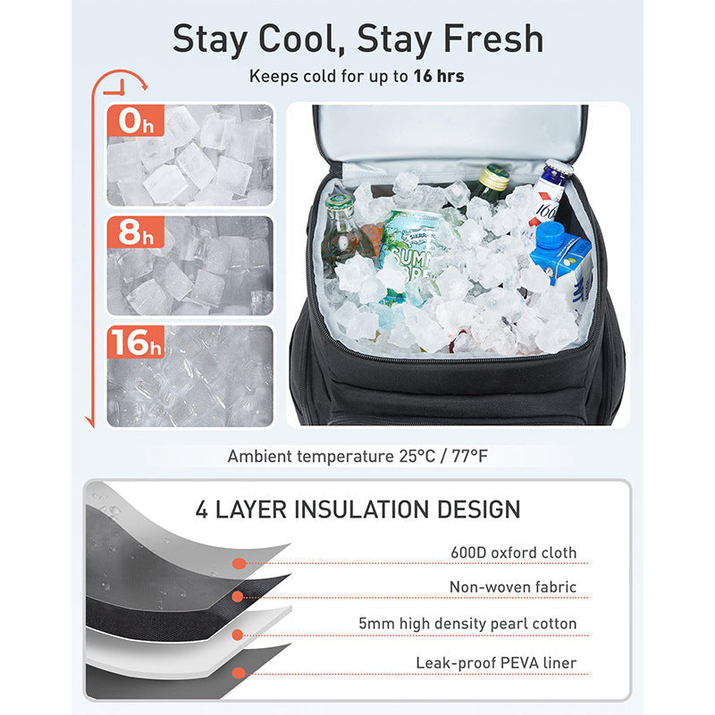 Women's multifunctional insulated cool and diaper backpack with large main compartment and organizer Kalsten