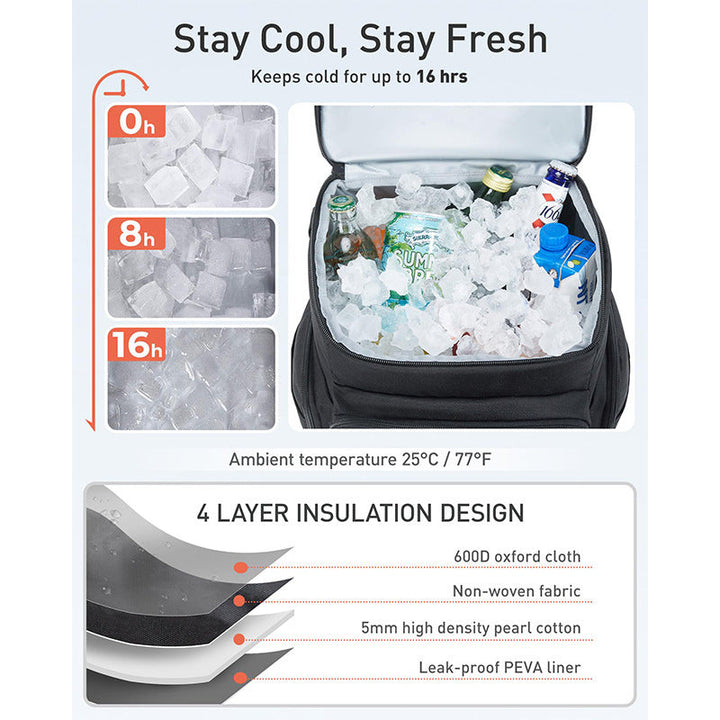Women's multifunctional insulated cool and diaper backpack with large main compartment and organizer Kalsten