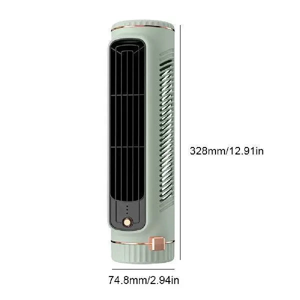 Unisex one size compact rechargeable personal cooling stand fan with adjustable vertical slats, multi-speed USB charging and decorative sticker set Kalsten