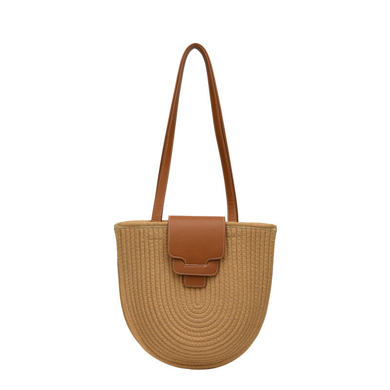 Fashionable and Handcrafted Basket Bag with Leather Accents Kalsten