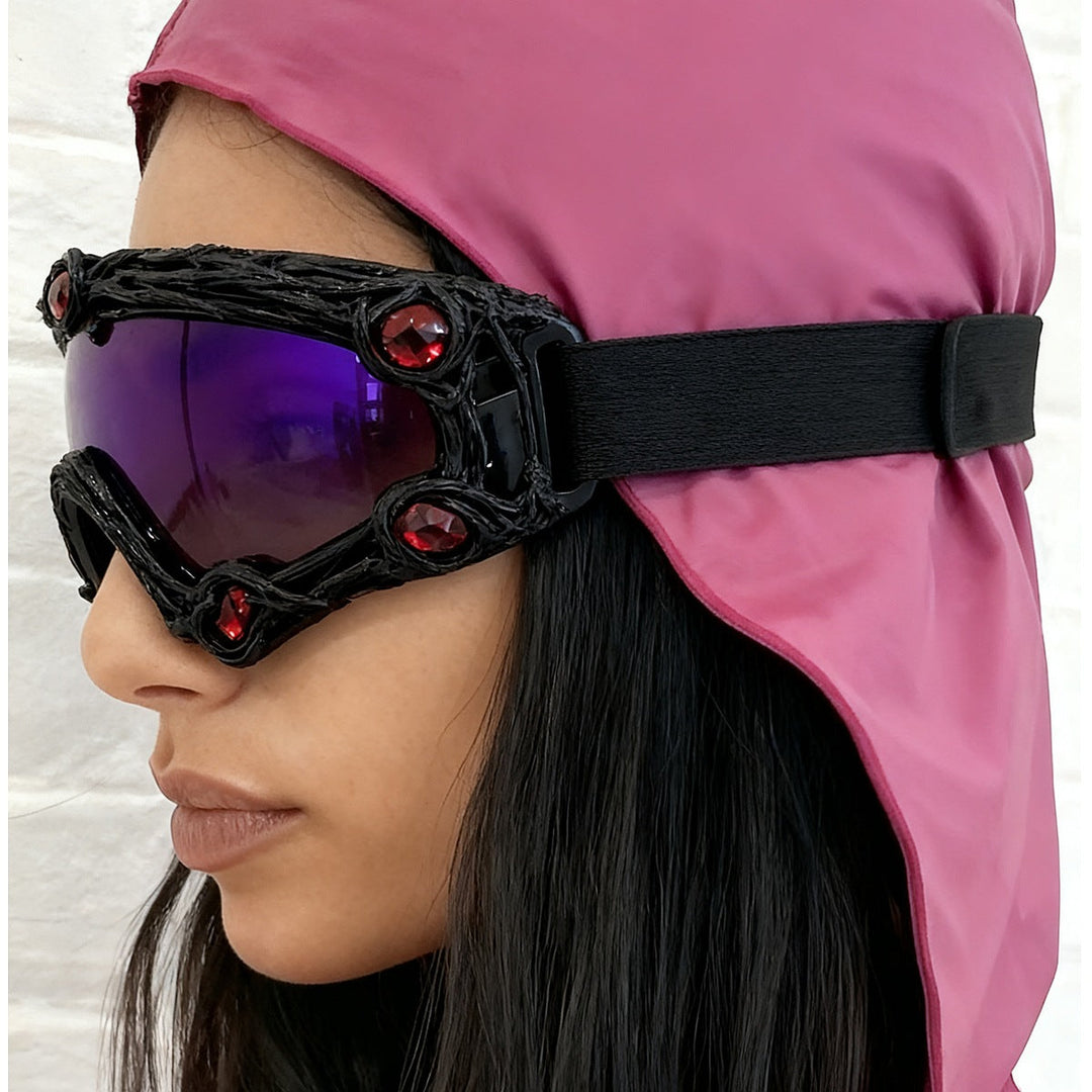 Women's ski goggles in a futuristic design with decorative details Kalsten