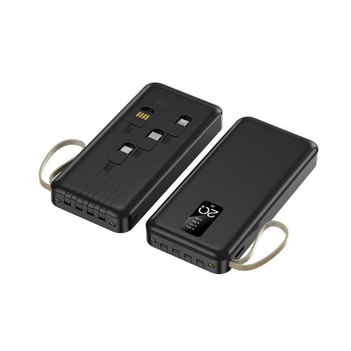 Portable power bank with integrated charging cables and intelligent energy management Kalsten