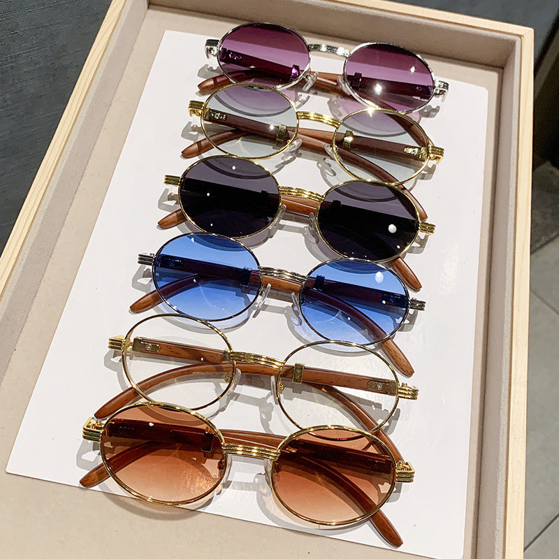 Women's Vintage-Style Sunglasses with Wooden Inner Frame Kalsten