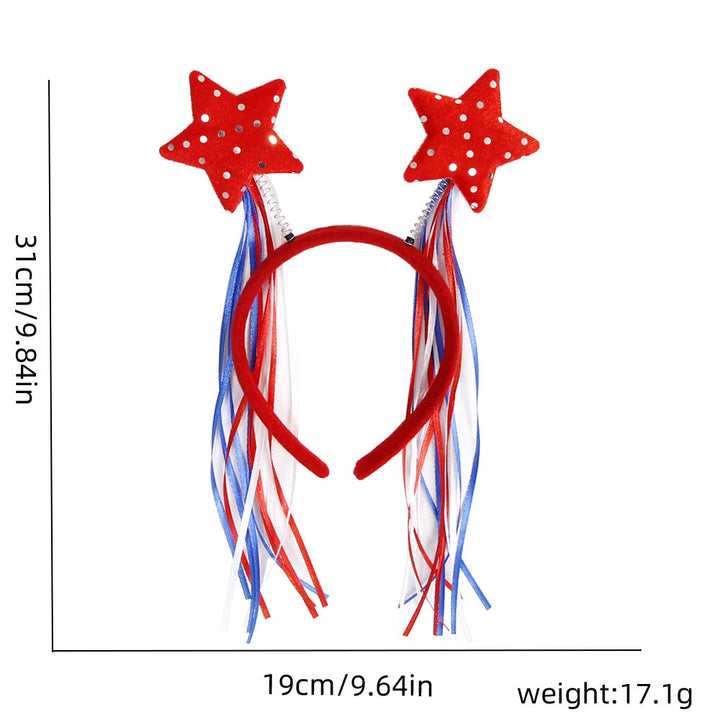 Ladies' festive hairband with pom poms, star embellishments, and glitter tinsel Kalsten