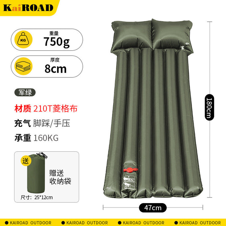 comfortable inflatable camping mat with integrated pillow and waterproof TPU surface Kalsten