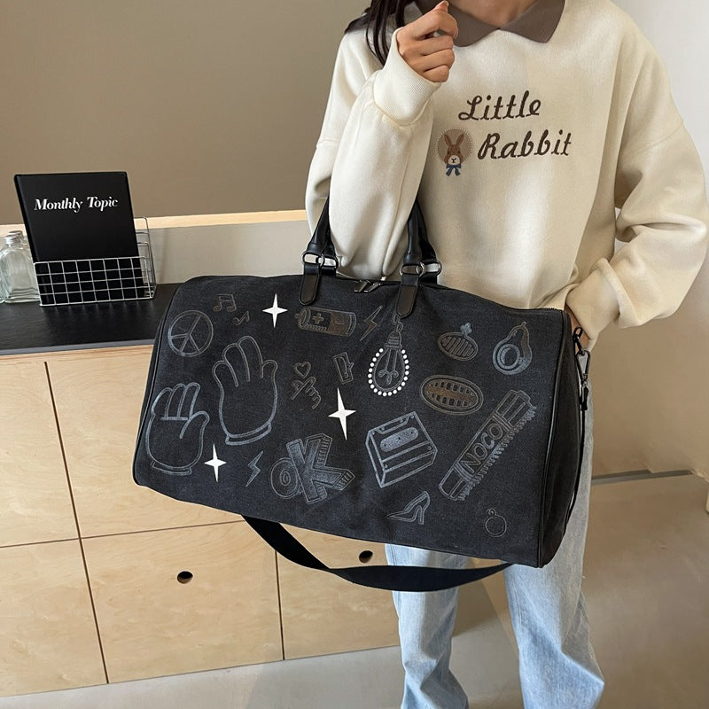 Travel bag with unique gray faux leather design Kalsten
