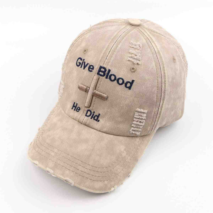 Women's Distressed Graphic Baseball Cap with Inspirational Message Kalsten