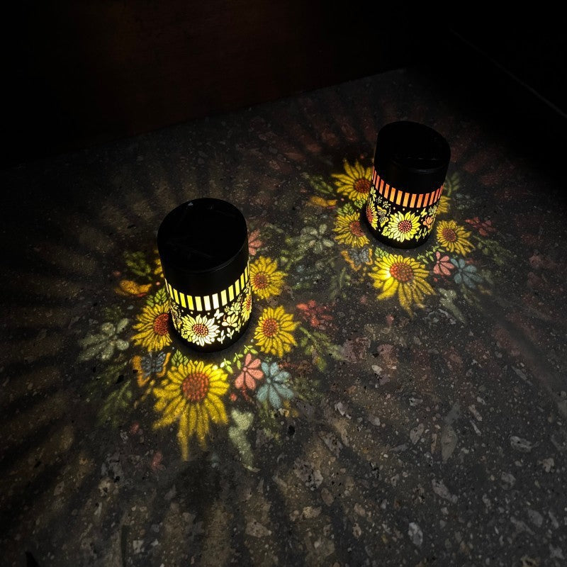 Outdoor Mandala Solar Projection Wall Lights With Patterned Metal Casing And Automatic Dusk-To-Dawn Sensor Kalsten