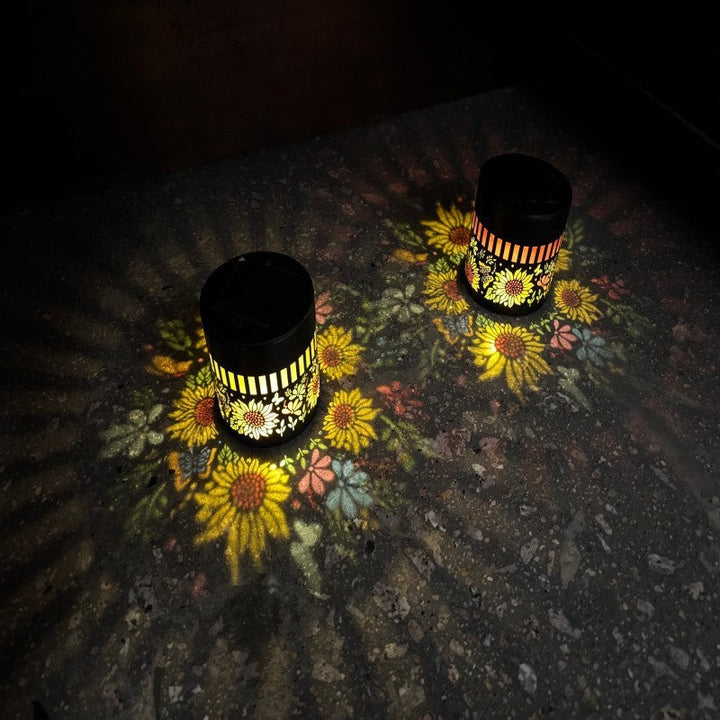 Outdoor Mandala Solar Projection Wall Lights With Patterned Metal Casing And Automatic Dusk-To-Dawn Sensor Kalsten