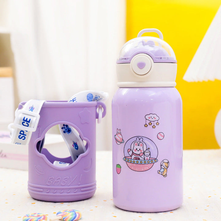 Women's Insulated Drinking Bottle with Playful Manga Design Kalsten