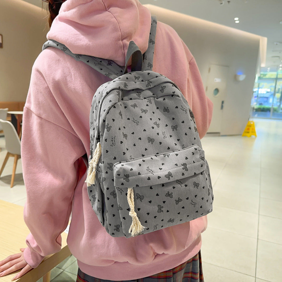 Backpack Made of High-Quality Cord with Playful Applications Kalsten