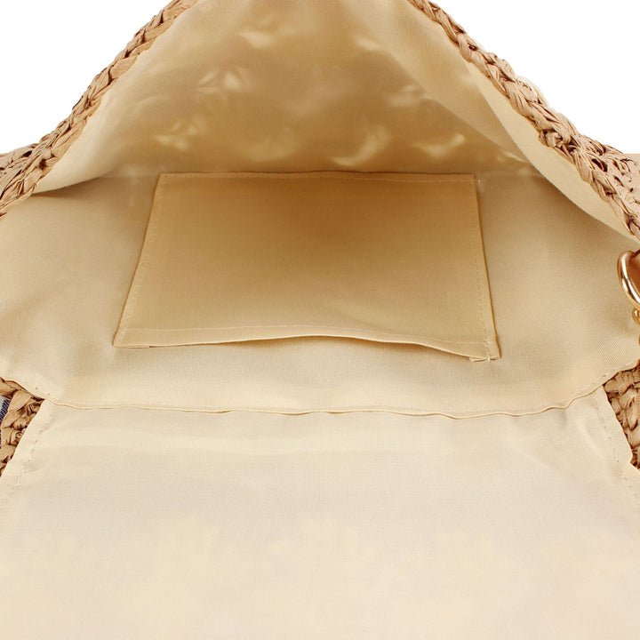 Shoulder bag made of handcrafted braided natural material with elegant closure Kalsten