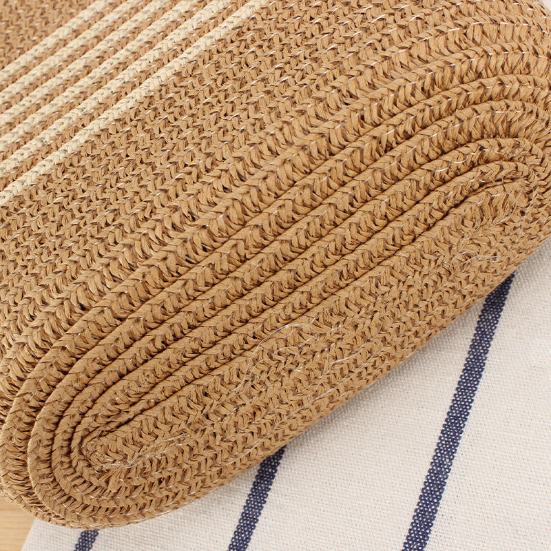 Shoulder bag made of woven natural material with contrasting stripes Kalsten