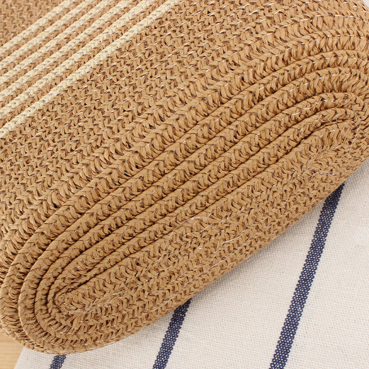 Shoulder bag made of woven natural material with contrasting stripes Kalsten