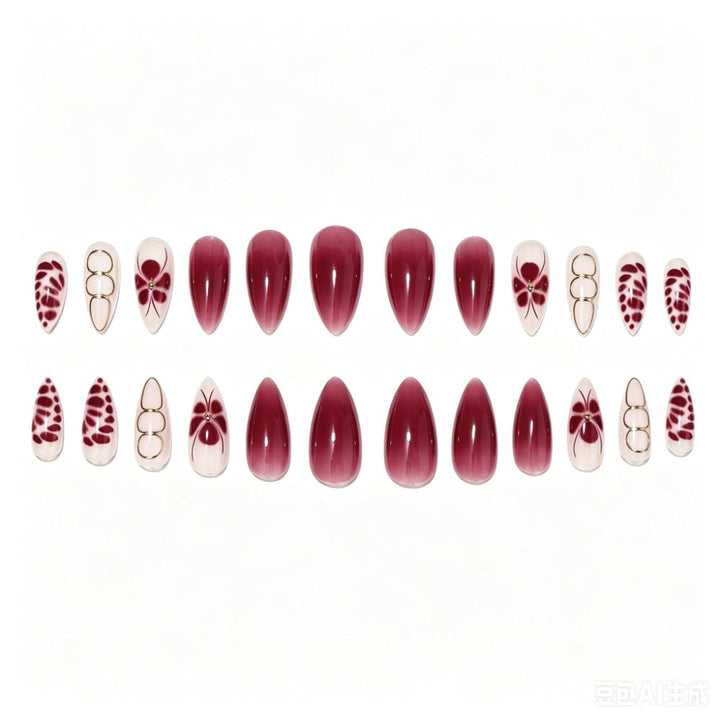 Artificial nails with elaborate flower designs and elegant accents Kalsten