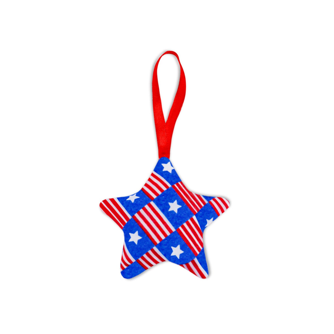 Unisex star-shaped hanging decoration made of soft felt with US flag pattern Kalsten