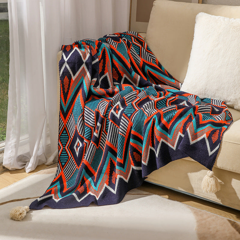Women's Patterned Snuggle Blanket with Tassels Kalsten