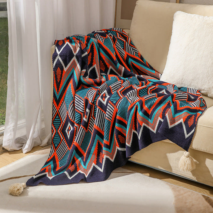 Women's Patterned Snuggle Blanket with Tassels Kalsten