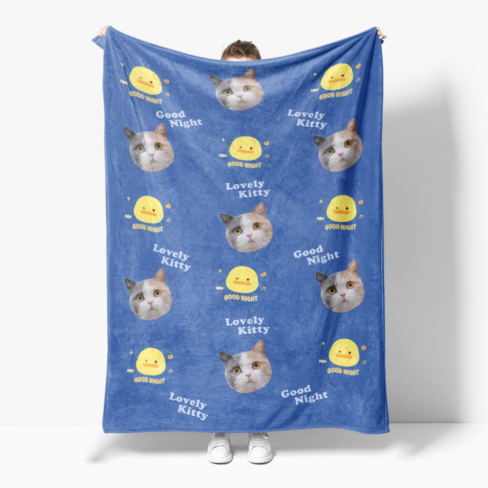 Cute Cat Pattern Fleece Blanket Kalsten