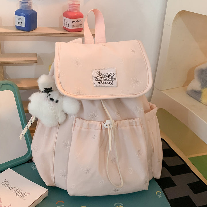 Cute Character-Themed Drawstring School Backpack