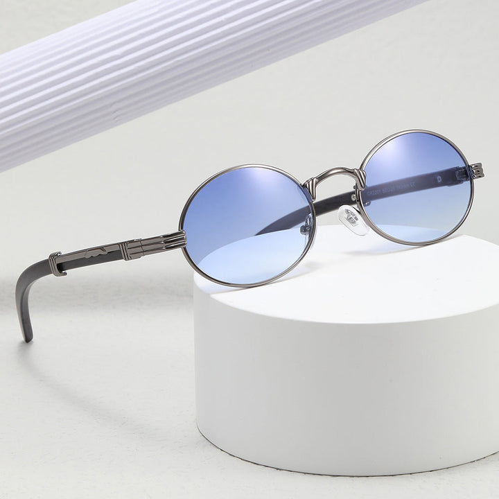 Women's round designer sunglasses with innovative metal frame Kalsten