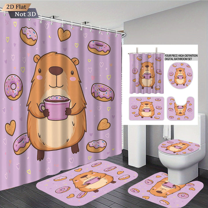 Cute Bear-Themed Four-Piece Bathroom Set Kalsten