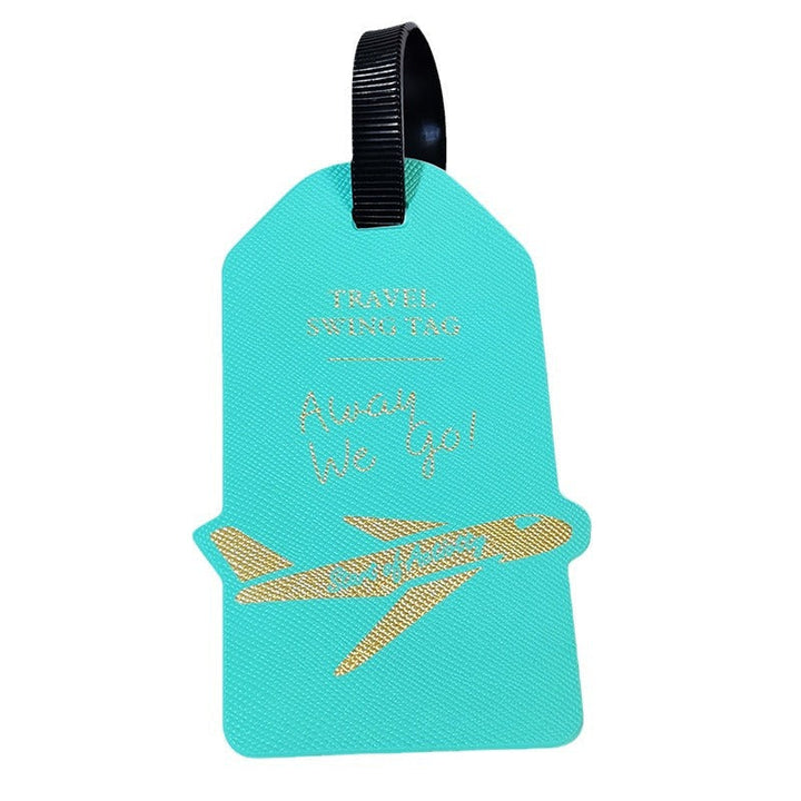 premium travel luggage tag with embossed airplane motif Kalsten