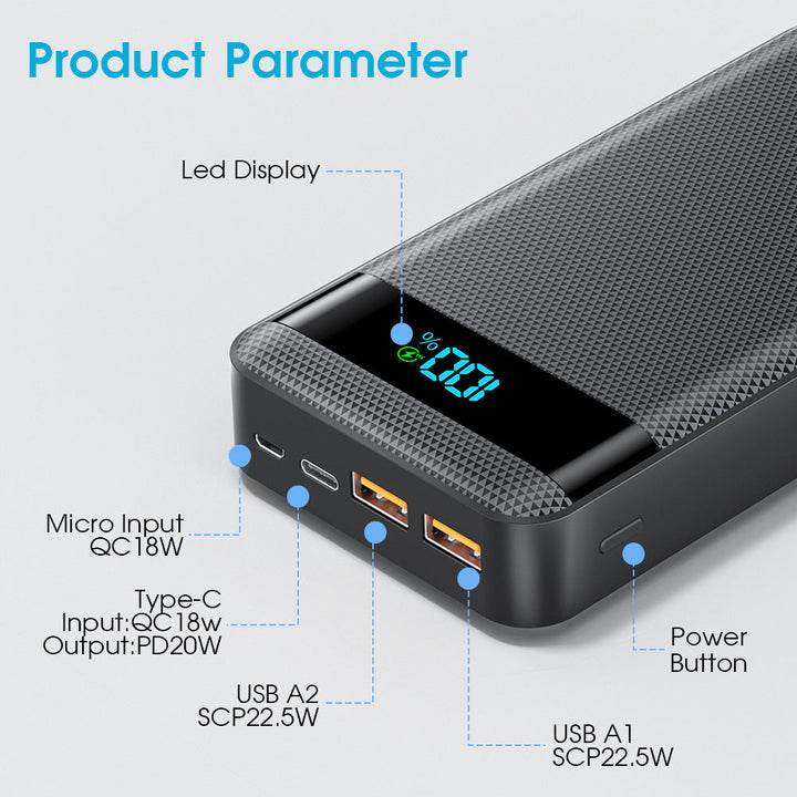 High-performance power bank with digital display and fast charging function Kalsten
