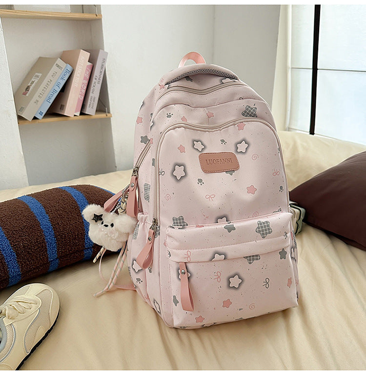 Cute Floral Pattern School Backpack