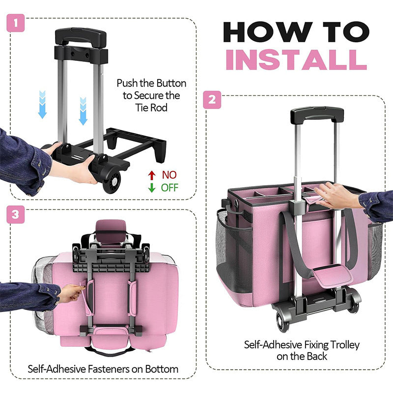 Practical Rolling Bag for Cleaning and Organization Kalsten