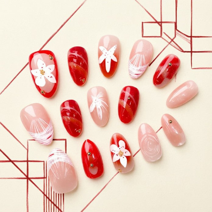 Artificial nails with floral designs Kalsten