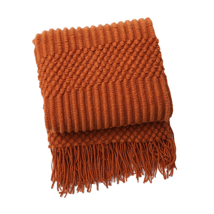 Women's stylish living room throw blanket with fringe pattern Kalsten