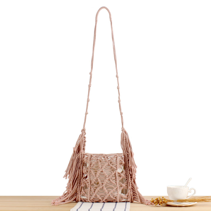 Creative Macrame Shoulder Bag with Fringe Kalsten