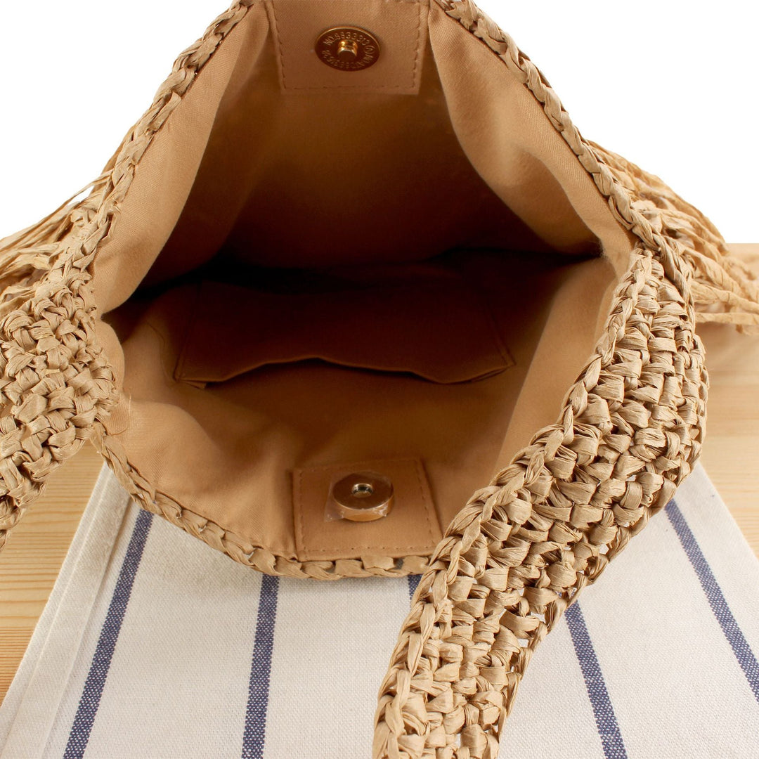 Braided summer handbag with fringed design Kalsten